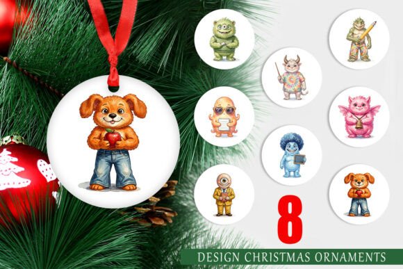70s Monster Teacher Ornament PNG: A Bold Illustration for Creative Campaigns