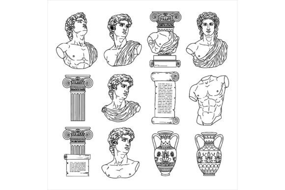 Ancient Greek Roman Architecture Element Review for Embroidery Projects