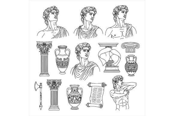 Ancient Greek Roman Artifacts Bundle: A Timeless Graphic Design Asset for Crafters