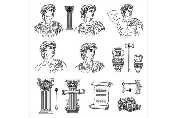 Ancient Roman Illustrations and Icon Set: A Designer’s Take on Timeless Marketing Assets
