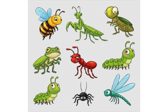Cartoon Insects Illustrations: A Versatile Design Bundle for Creative Projects