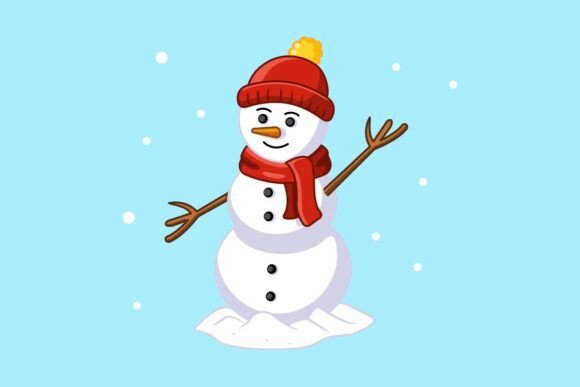 Cheerful Snowman in Winter Illustration Review for Real Crafting Projects