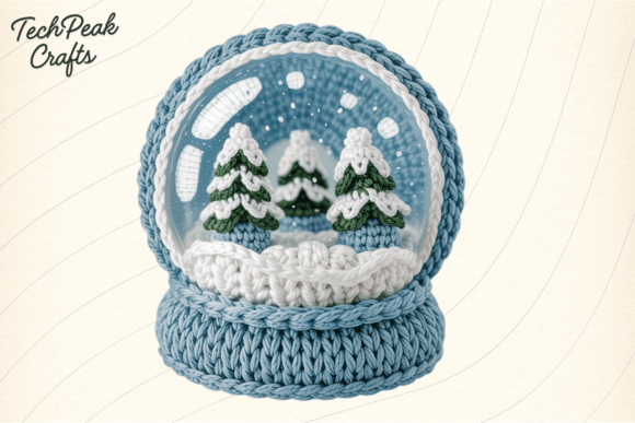 Crochet Snow Globe PNG: A Festive Illustration for Handmade Creations