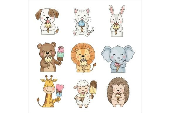 Cute Cartoon Animals Illustrations for Polished Content Publishing