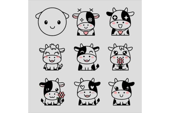 Cute Cartoon Cows Illustration Bundle Review for Digital Sellers