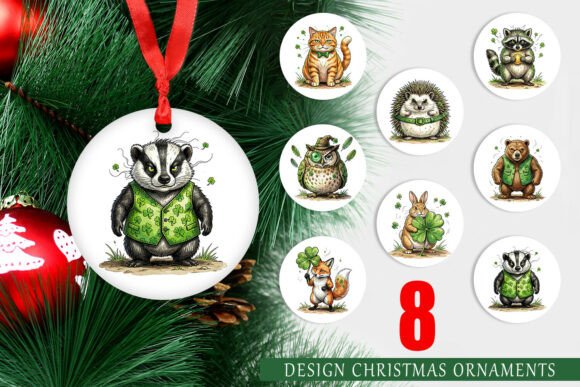 Funny St Patricks Animal Ornament PNG for Digital Product Creators