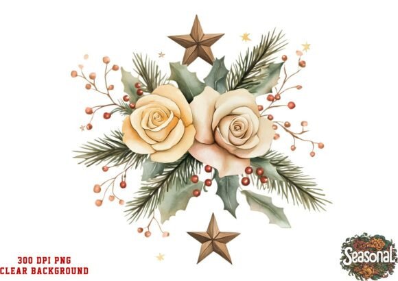 Ivory Bloom Holiday Bouquet PNG: A Versatile Graphic Design Asset for Creative Projects
