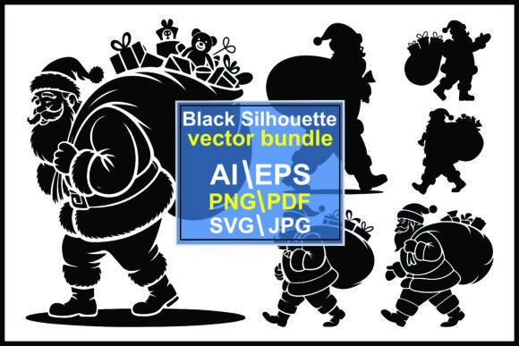 Silhouettes Santa Claus Carrying Large – A Versatile Illustration for Content Creators