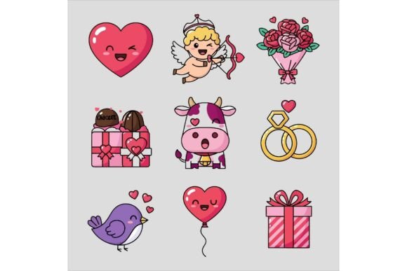 Valentines Day Icons Illustration Bundle Review for Content Creators
