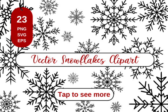 Vector Snowflakes Clipart for Commercial Illustrations