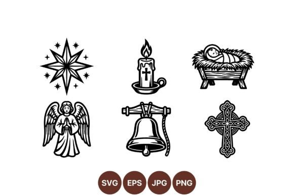 Vintage Religious Icon Clipart for Authentic Crafting and Illustrations