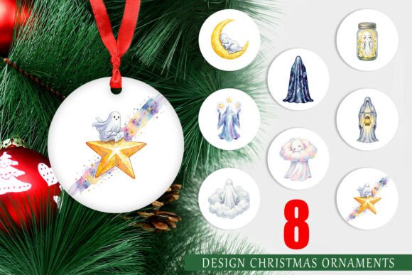 Watercolor Celestial Moon Ghost Ornament Review