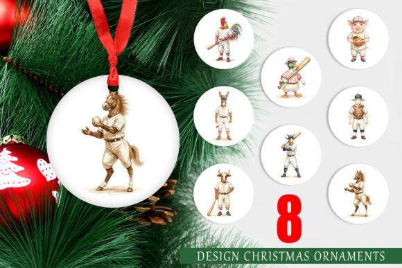Watercolor Farm Animal Baseball Ornament Review