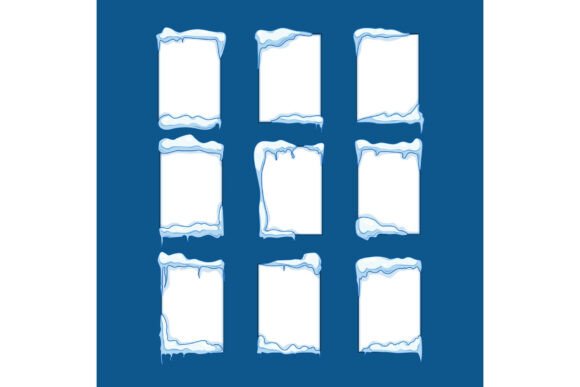 Winter Frames Decorating Blank Message B: A Versatile Illustration for Content Creators